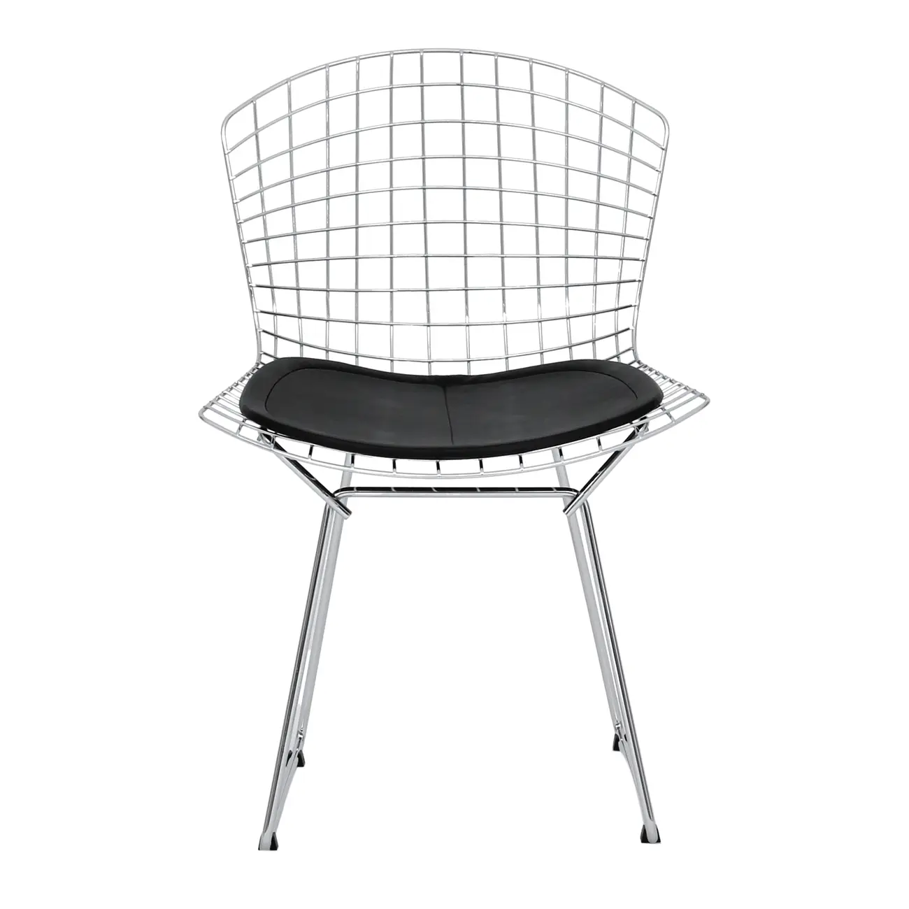 CADEIRA COM ALMOFADA BERTOIA - CROMADO/PRETO - Foto 2
