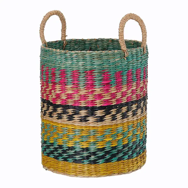 CESTO 35 CM X 24 CM X 24 CM BOLGATANGA - NOZ MOSCADA/MULTICOR - Foto 2