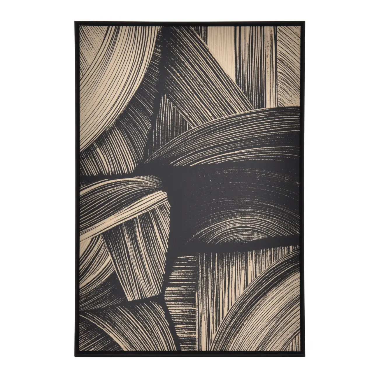 QUADRO 55 CM X 80 CM TAFFU - PRETO/NATURAL - Foto 1