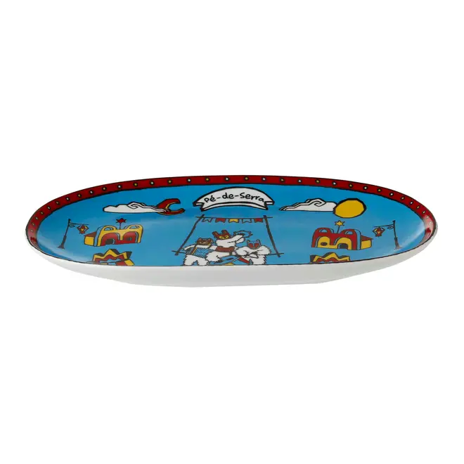 TRAVESSA 29 CM X 18 CM PÉ-DE-SERRA - AZUL/MULTICOR - Foto 3
