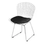 CROMADO/PRETO - CADEIRA DE JANTAR COM ALMOFADA BERTOIA