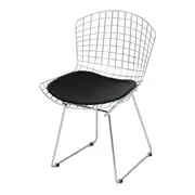 CADEIRA COM ALMOFADA BERTOIA - CROMADO/PRETO - Foto 1