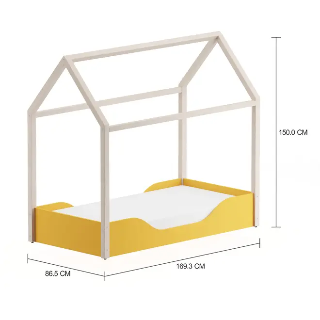 CAMA MONTESSORI JÚNIOR 78 CM PIN PLAY - BANANA/NATURAL WASHED - Foto 5