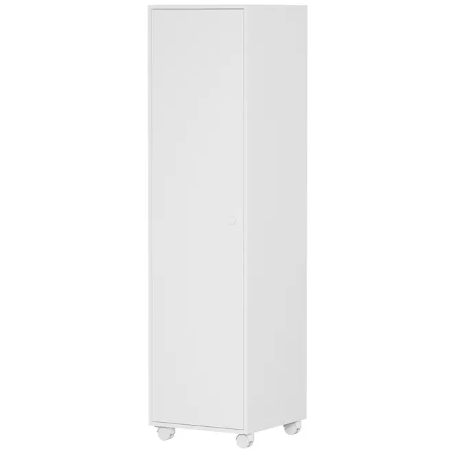 ARMÁRIO PARA LAVANDERIA ALTO 1 PORTA COM NICHO E RODÍZIOS ALL WEEK - BRANCO - Foto 2
