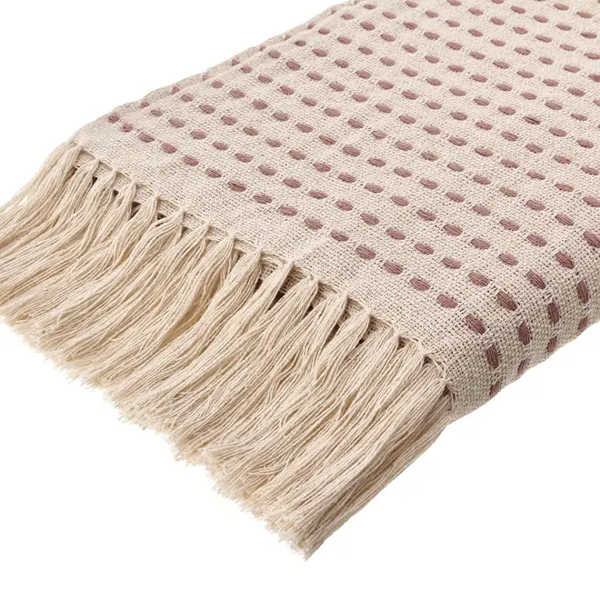 MANTA PARA SOFÁ 1,20 M X 1,60 M BAUME - NATURAL/VIN ROSE - Foto 4