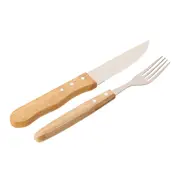 FAQUEIRO PARA CHURRASCO 12 PÇS PARA 6 PESSOAS GRILL - INOX/SERINGUEIRA - Foto 2