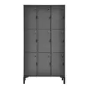 GRAFITE/PRETO - LOCKER/ARMÁRIO PARA ESCRITÓRIO ALTO 9 PORTAS SLEEK