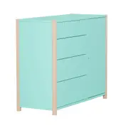 CÔMODA 4 GAVETAS/1 PORTA 1,07 M X 42 CM PIN PLAY - NATURAL WASHED/MENTA - Foto 22