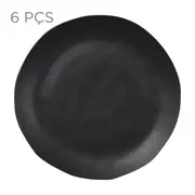 JOGO DE PRATO RASO C/6 PÇS GEO ORGÂNICO - PRETO FOSCO - Foto 1