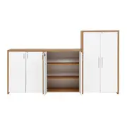 CONJUNTO C/3 ARMARIOS BOSS - OAK TAMMI/BRANCO - Foto 3