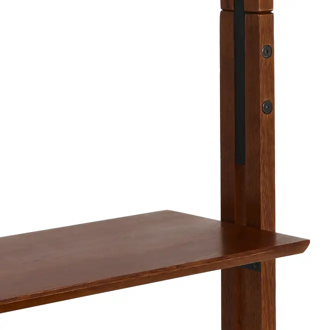 ESTANTE/ESCRIVANINHA PAREDE/TETO 86 CM X 2,41 M/2,80 M LIBRERIA - NOZES/PRETO - Foto 9