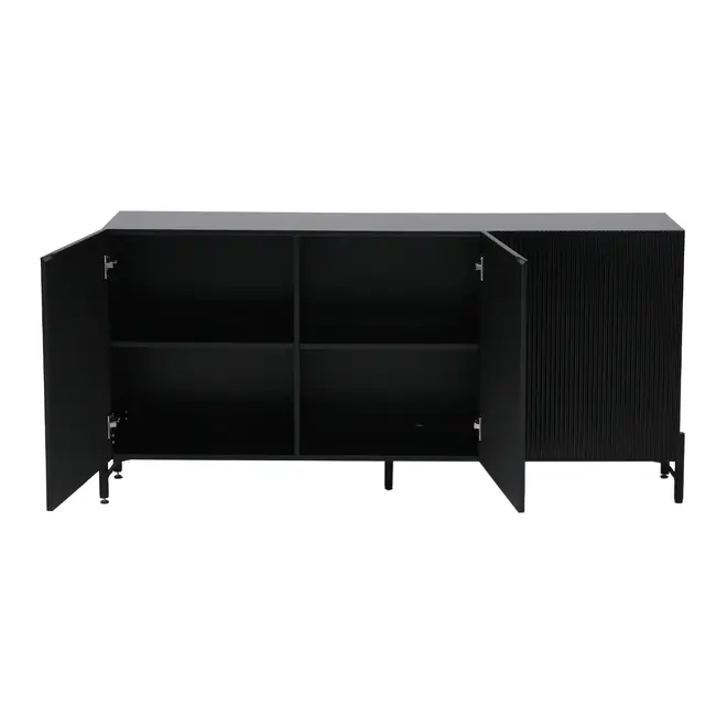 BUFFET 3 PORTAS 1,65 M X 40 CM RIBS - PRETO/PRETO - Foto 3