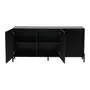 BUFFET 3 PORTAS 1,65 M X 40 CM RIBS - PRETO/PRETO - Foto 3
