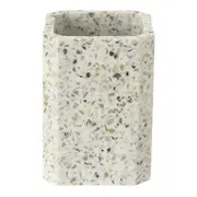 PORTA-ESCOVA/PASTA TERRAZZO FUSION - BRANCO/ESTANHO - Foto 1