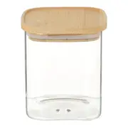 POTE 800 ML BAMBOO BORUS QUADRADO - INCOLOR/BAMBU - Foto 1