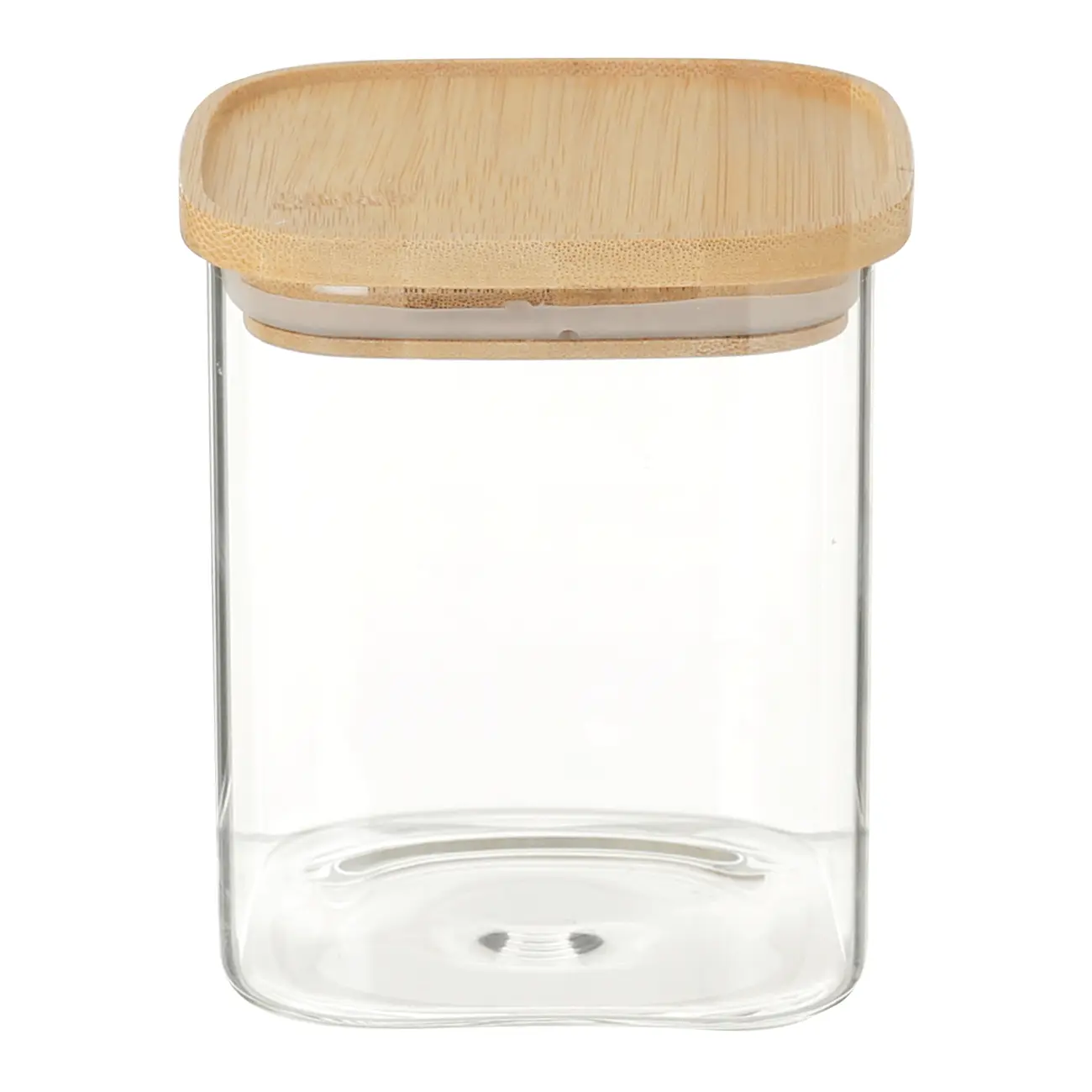 POTE 800 ML BAMBOO BORUS QUADRADO - INCOLOR/BAMBU - Foto 1