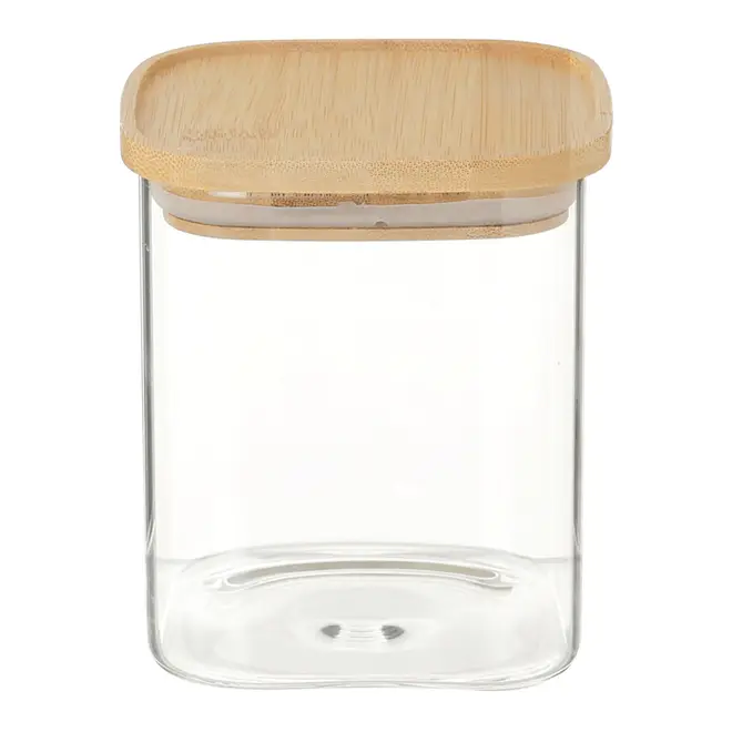 POTE 800 ML BAMBOO BORUS QUADRADO - INCOLOR/BAMBU - Foto 1