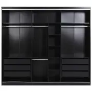 ESTRUTURA DE GUARDA-ROUPA DE CASAL 3 PORTAS FRIZ - PRETO - Foto 1