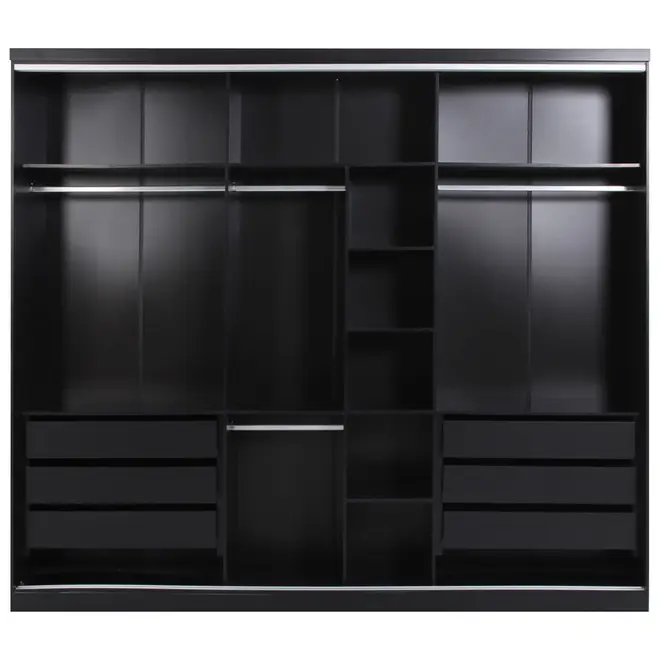 ESTRUTURA DE GUARDA-ROUPA DE CASAL 3 PORTAS FRIZ - PRETO - Foto 1