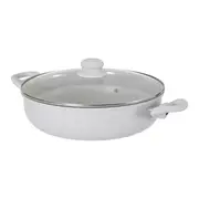 PANELA INDUÇÃO WOK COM TAMPA 28 CM CHEF - OFF WHITE/INCOLOR - Foto 2