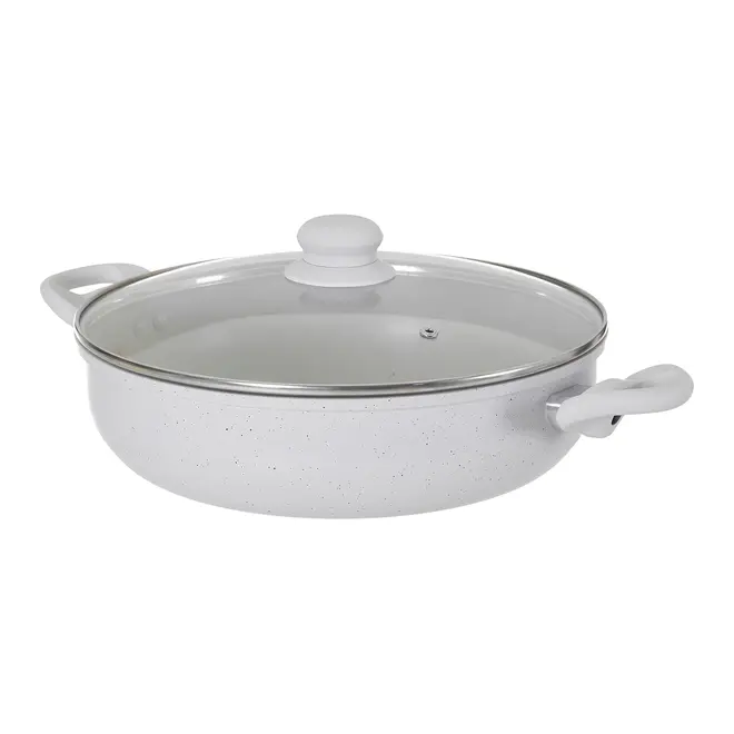 PANELA INDUÇÃO WOK COM TAMPA 28 CM CHEF - OFF WHITE/INCOLOR - Foto 2