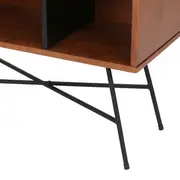 ESTANTE 70 CM X 1,17 M MID CENTURY - PRETO/NOZES - Foto 8