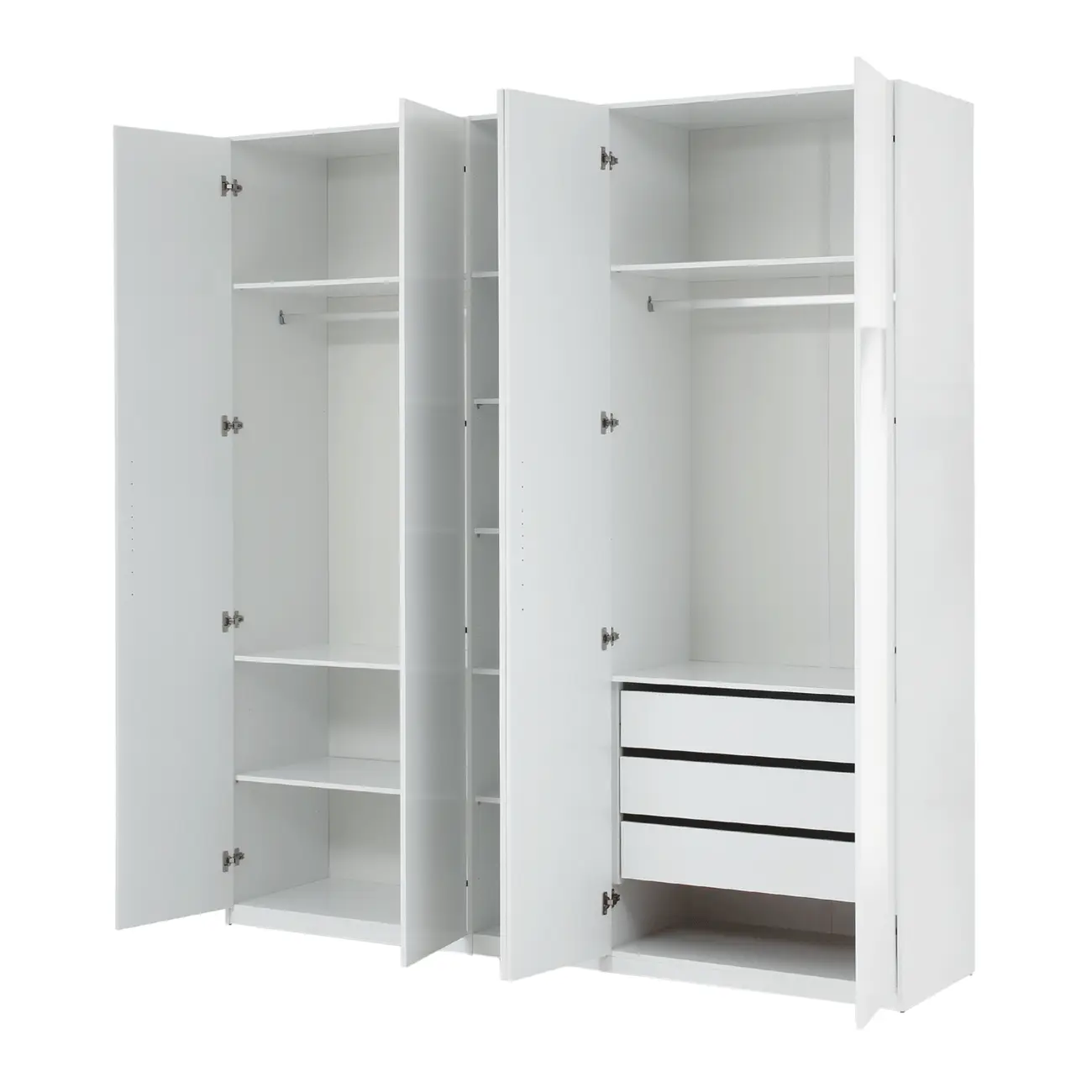 GUARDA-ROUPA DE CASAL 5 PORTAS 3 GAVETAS 45 MAXIMUS - BRANCO - Foto 10