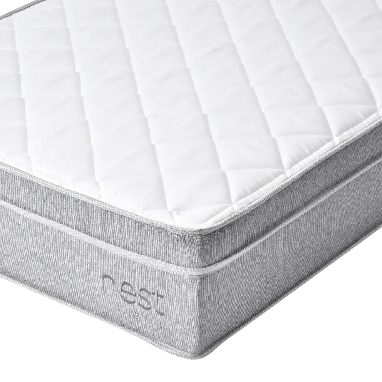 COLCHÃO SOLTEIRO COM MOLAS 88 CM X 1,88 M X 24 CM NEST - CINZA/BRANCO - Foto 4