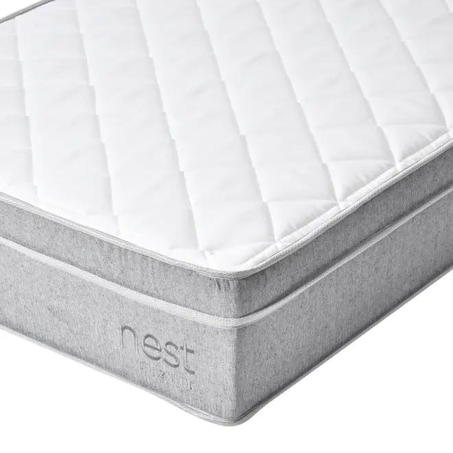 COLCHÃO SOLTEIRO COM MOLAS 88 CM X 1,88 M X 24 CM NEST - CINZA/BRANCO - Foto 4