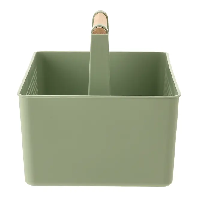 CESTO ORGANIZADOR C/ ALÇA 22 CM X 34 CM KEEPFULL - SÁLVIA/BAMBU - Foto 4