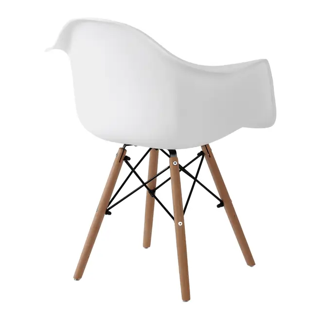 CADEIRA COM BRAÇOS EASY WOOD - FAIA/BRANCO - Foto 4