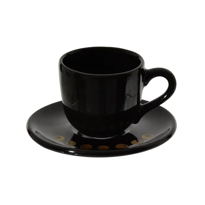 XÍCARA CAFÉ MYSTICAL - PRETO BRILHANTE/OURO - Foto 2