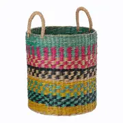 CESTO 35 CM X 24 CM X 24 CM BOLGATANGA - NOZ MOSCADA/MULTICOR - Foto 4