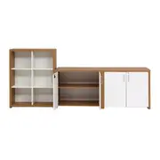 ESTANTE COM 2 ARMÁRIOS BAIXO BOSS - OAK TAMMI/BRANCO - Foto 3