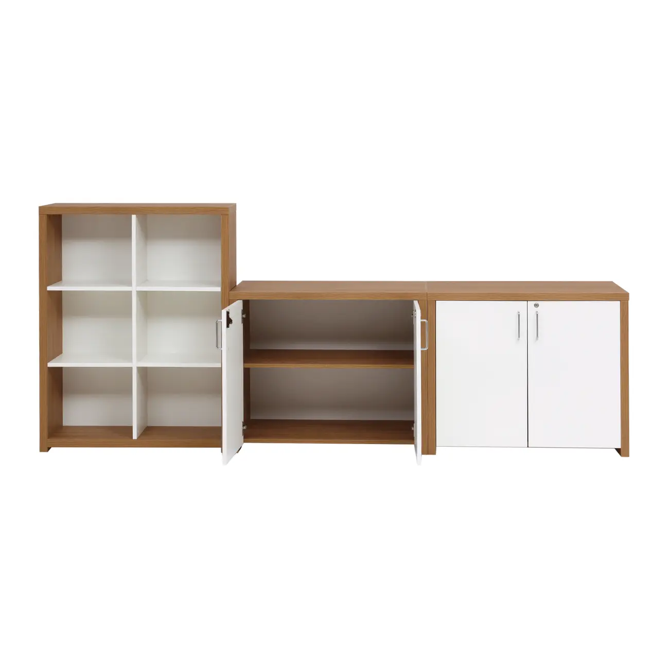 ESTANTE COM 2 ARMÁRIOS BAIXO BOSS - OAK TAMMI/BRANCO - Foto 3