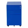 AZUL COBALTO - GAVETEIRO PARA ESCRITÓRIO 3 GAVETAS CUBBY