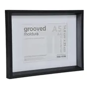 MOLDURA A5 14 CM X 21 CM GROOVED - PRETO - Foto 2