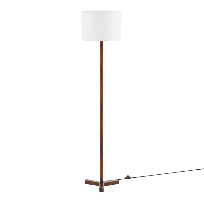 LUMINÁRIA DE CHÃO GARCITO C/CUP H - NOZES/BRANCO - Foto 1