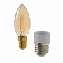 LÂMPADA VELA FILAMENTO E14 E27 3W 220V LUZ AMARELA TASCHIBRA - HANBAR - Foto 26