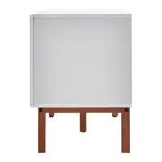 RACK 2 PORTAS/2 GAVETAS 1,90 M X 40 CM POINT - BRANCO/NOZES - Foto 5
