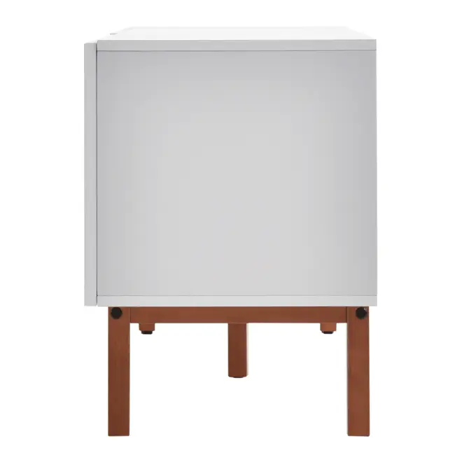 RACK 2 PORTAS/2 GAVETAS 1,90 M X 40 CM POINT - BRANCO/NOZES - Foto 5