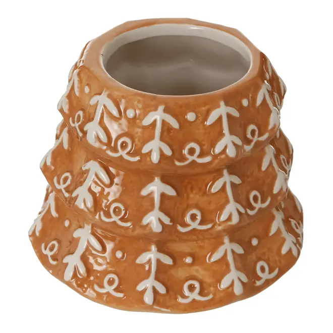 POTE DECORATIVO ÁRVORE VILAREJO NOEL - CASCA DE URUCUM/BRANCO - Foto 8