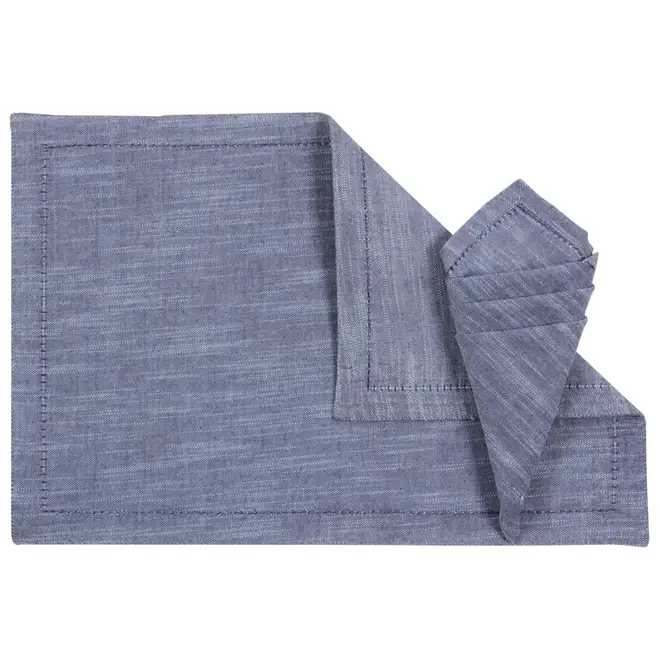 LUGAR AMERICANO TECIDO 48 CM X 33 CM RAYADO - AZUL - Foto 2