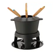KIT PARA FONDUE 11 PEÇAS VERBIER - PRETO/BAMBU - Foto 1
