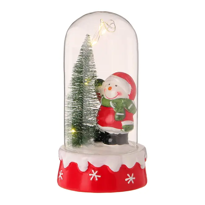REDOMA BONECO DE NEVE ADORNO LED 19 CM BORDAR, AMAR E CELEBRAR - VERMELHO/BRANCO - Foto 4