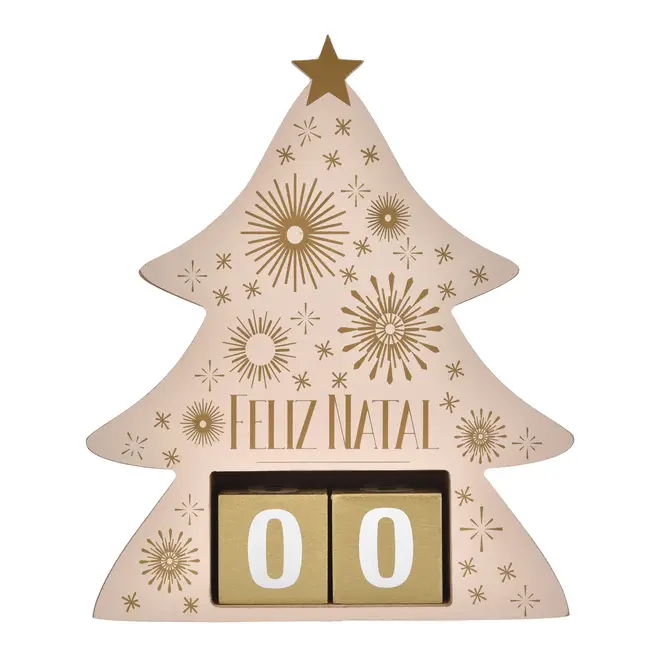 CALENDÁRIO NATALINO NATAL ASTRAL - CREAM/DOURADO - Foto 2