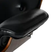 POLTRONA GIRATÓRIA COM PUFF CLASSIC - PRETO/NOZES - Foto 15