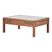 MESA DE CENTRO 96 CM X 65 CM ARMAZÉM - NOZES/INCOLOR - Foto 6