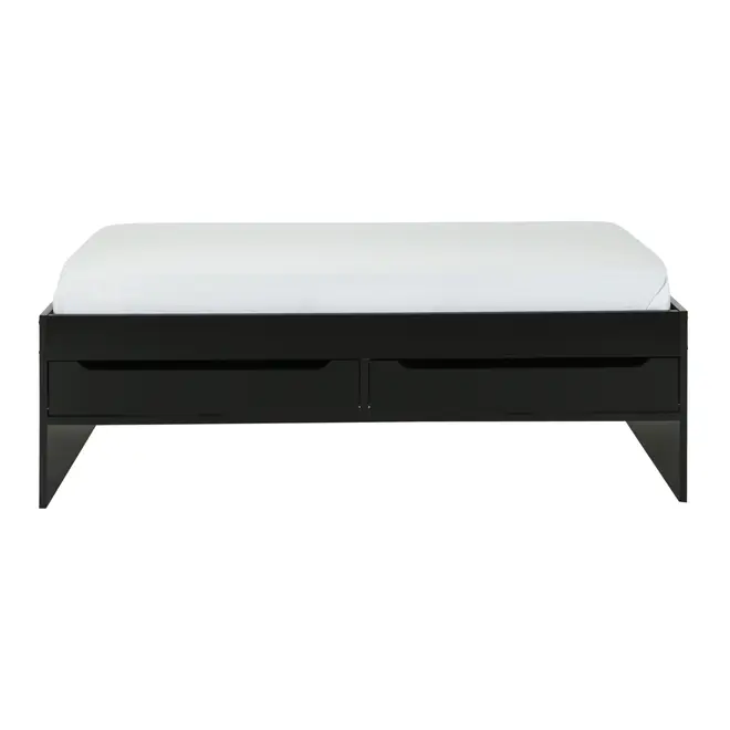 CAMA DE SOLTEIRO ALTA COM 2 GAVETAS 88 CM JOKER - PRETO - Foto 4