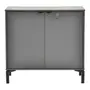 GRAFITE/PRETO - ARMÁRIO PARA ESCRITÓRIO BAIXO 2 PORTAS SLEEK